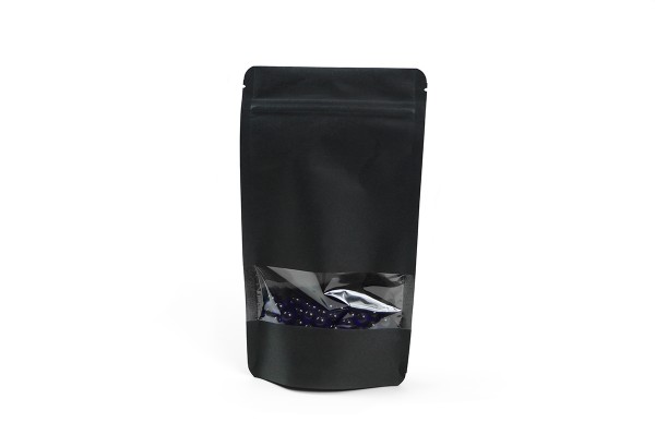 Stand-up pouch made of kraft paper with viewing window