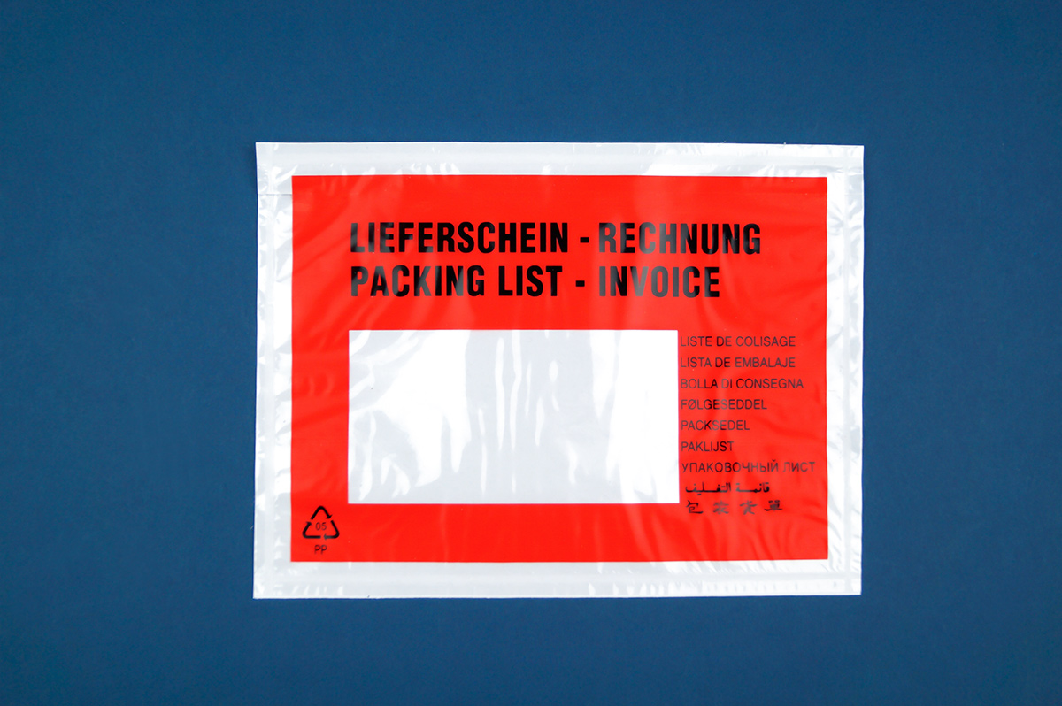 Unipapel 250 Transparente Dokumententaschen - Selbstklebend 240x175mm Für Versand