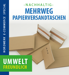 Mehrweg Versandbeutel aus Kraftpapier mit 2 Klebestreifen