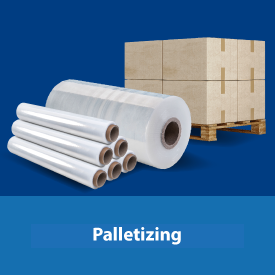 Stretch film and accessories for palletizing