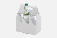 Flaschenträger aus Wellpappe, weiß, auch individuell bedruckt lieferbar