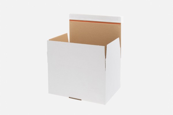 Set up carton with self adhesive closure