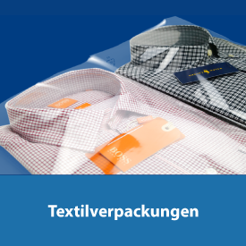 Textile packaging: shirts in transparent poly bags