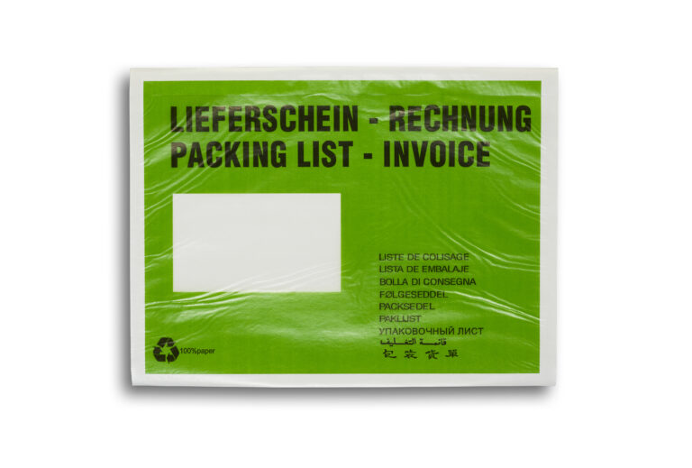 Selbstklebende Lieferscheintaschen aus Papier Selbstklebende Lieferscheintaschen aus Papier