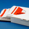Self-adhesive document wallets in a dispenser box