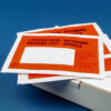 Self-adhesive document wallets in a dispenser box