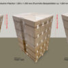 Graphic: Industrial pallets with transparent LDPE pallet covers in three heights