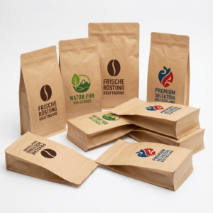 Jumbo block bottom bags made of kraft paper with your logo