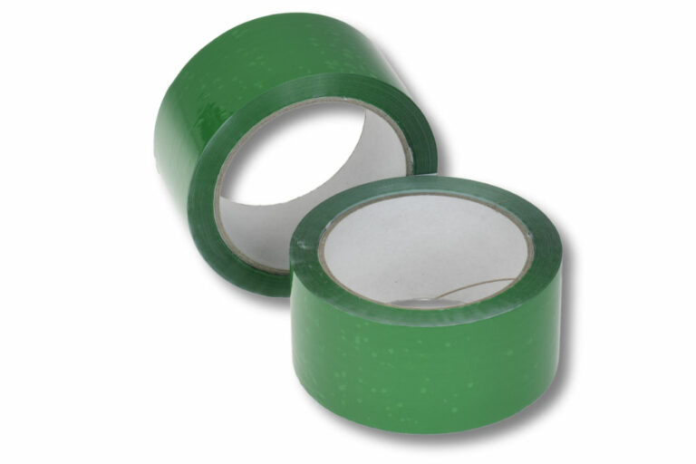 Coloured PP packing tape with low-noise unwinding on a roll Coloured PP packing tape with low-noise unwinding on a roll