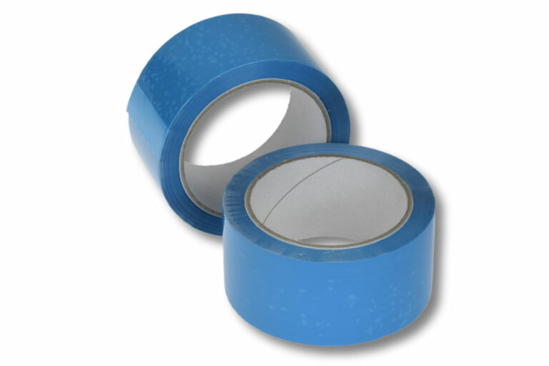 Coloured PP packing tape with low-noise unwinding on a roll Coloured PP packing tape with low-noise unwinding on a roll