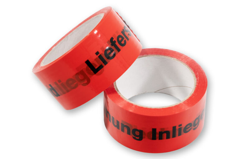 Red warning packing tape with various prints Red warning packing tape with various prints