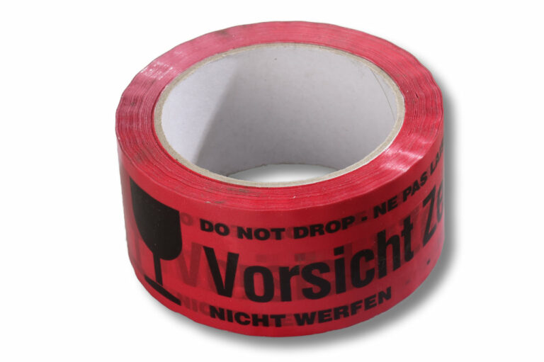 Red warning packing tape with various prints Red warning packing tape with various prints