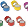 Coloured PP packing tape with low-noise unwinding on a roll