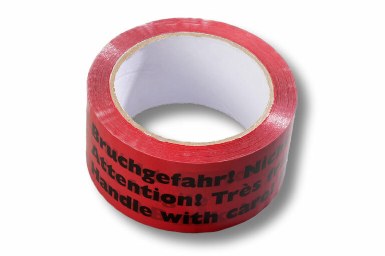 Red warning packing tape with various prints Red warning packing tape with various prints