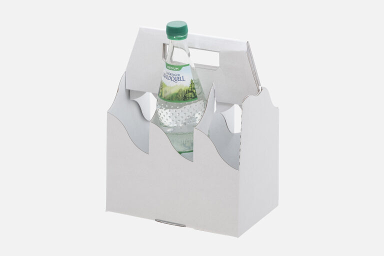 Flaschenträger aus Wellpappe in weiß oder braun Flaschenträger aus Wellpappe in weiß oder braun