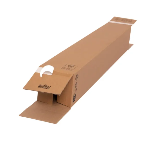 Faltkarton 105 x 105 x 700 mm, 1 wellig, braun, bedruckt