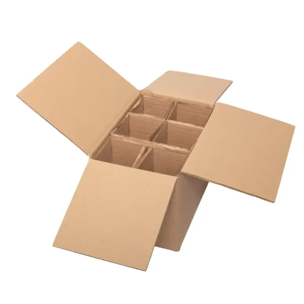Flaschenkarton mit Gefache 325 x 230 x 260 mm, 2 wellig, braun