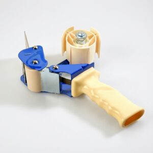 Professional packing tape dispenser with brake and safety blade