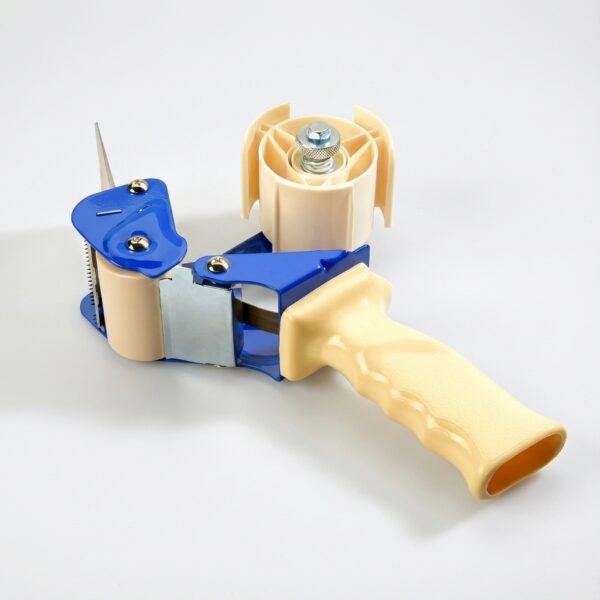 Professional packing tape dispenser with brake and safety blade