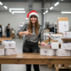 Weißer Automatikkarton mit Selbstklebeverschluss - XMas-Edition