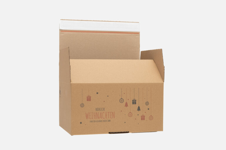 Aufrichtekarton mit Selbstklebeverschluss - Weihnachtsedition Aufrichtekarton mit Selbstklebeverschluss - Weihnachtsedition