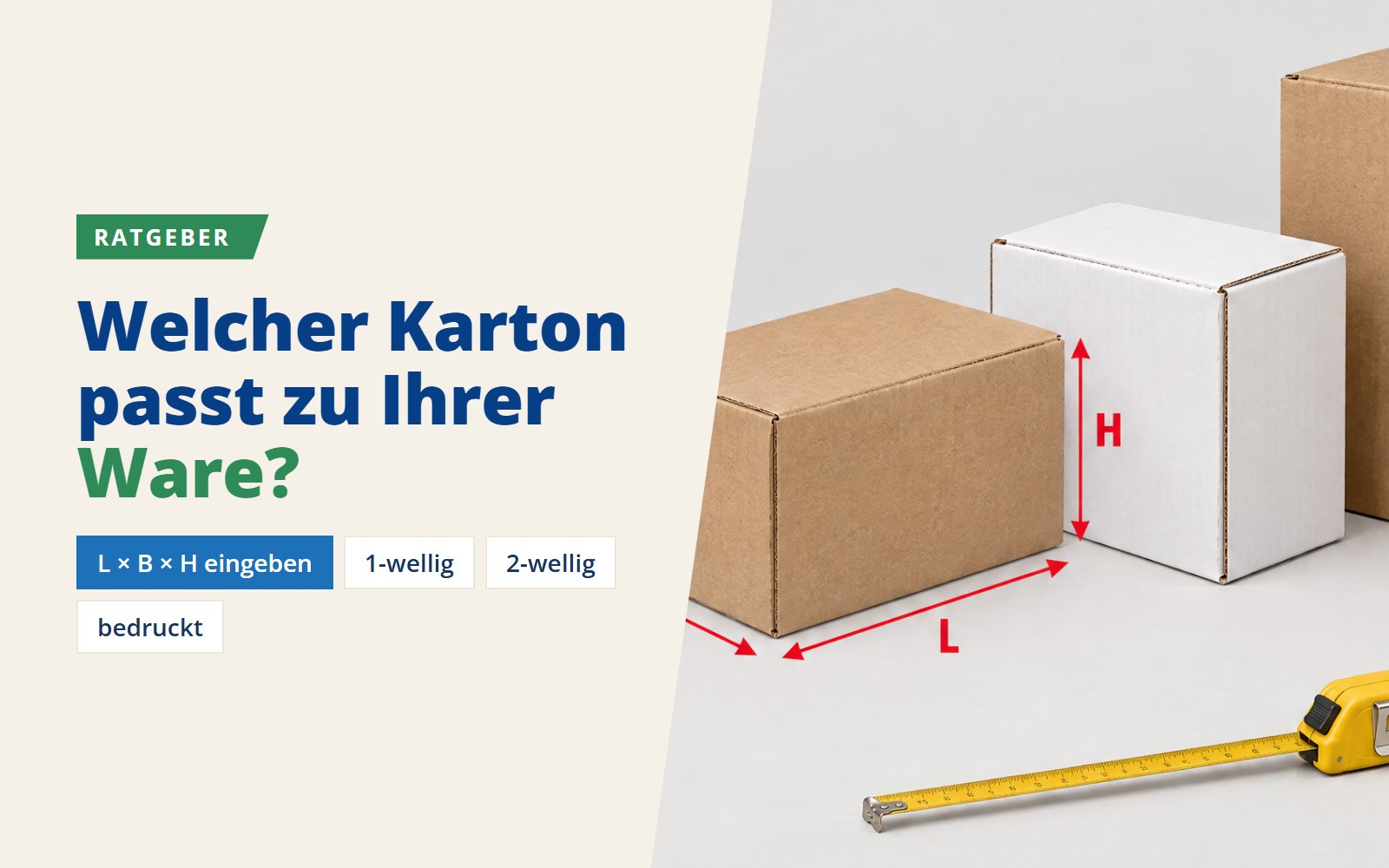 Ratgeber Kartonfinder: Welcher Karton passt zu Ihrer Ware?